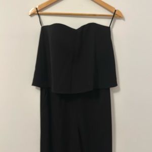 Black romper onesie with sweetheart neckline